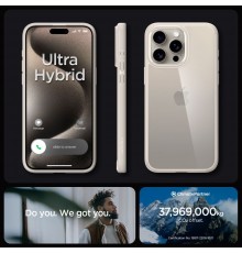 Husa pentru iPhone 15 Pro - Spigen Ultra Hybrid - Natural Titanium