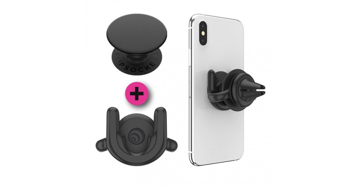 Suport pentru Telefon - Popsockets PopGrip + PopMount G2 Car Vent - Negru