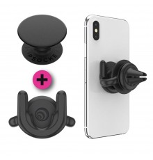 Suport pentru Telefon - Popsockets PopGrip + PopMount G2 Car Vent - Negru