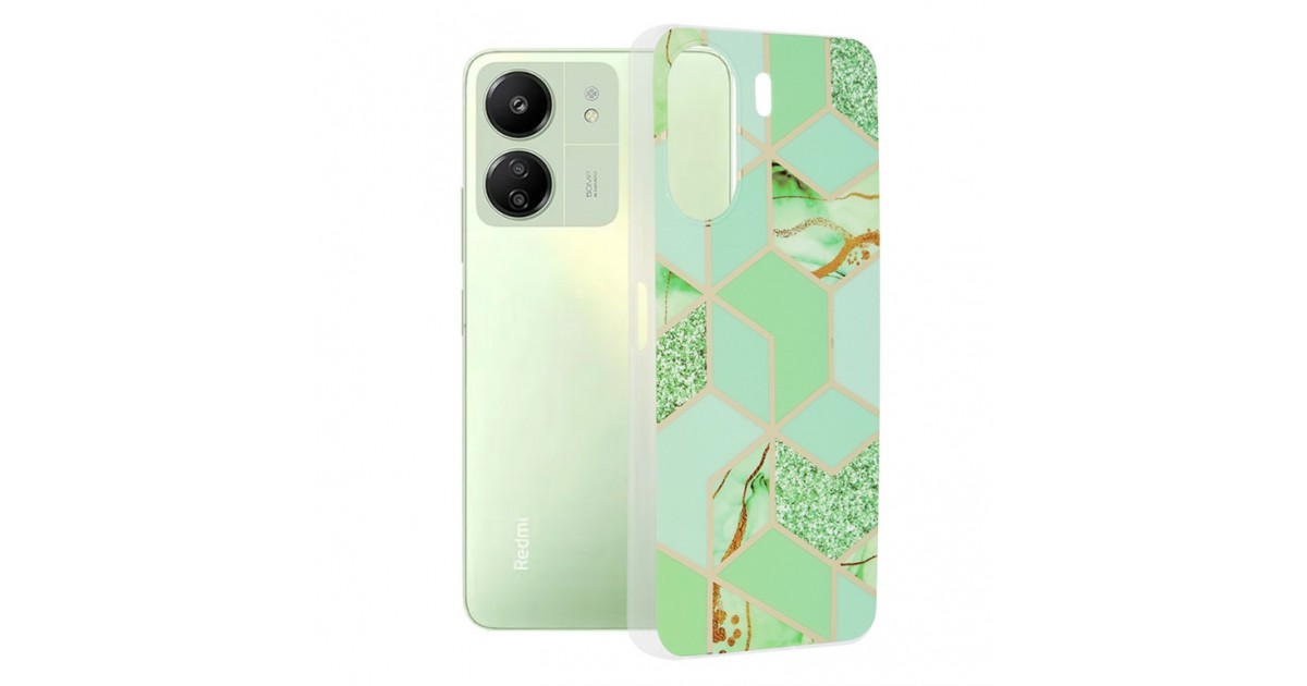 Husa pentru Xiaomi Redmi 13C 4G / Poco C65 - Techsuit Marble Series - Verde Hex