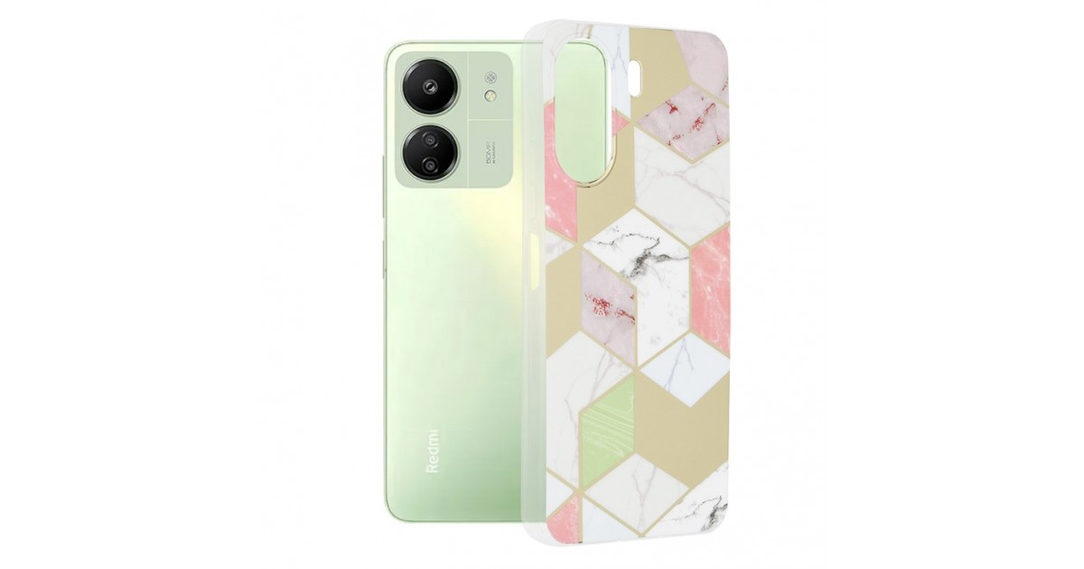 Husa pentru Xiaomi Redmi 13C 4G / Poco C65 - Techsuit Marble Series - Mov Hex