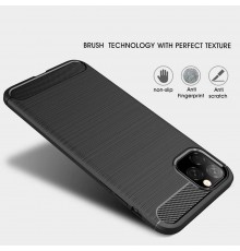 Husa pentru  iPhone 11 - Techsuit Carbon Silicone - Neagra