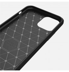 Husa pentru  iPhone 11 - Techsuit Carbon Silicone - Neagra