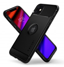 Husa pentru iPhone 11 - Spigen Rugged Armor - Negru