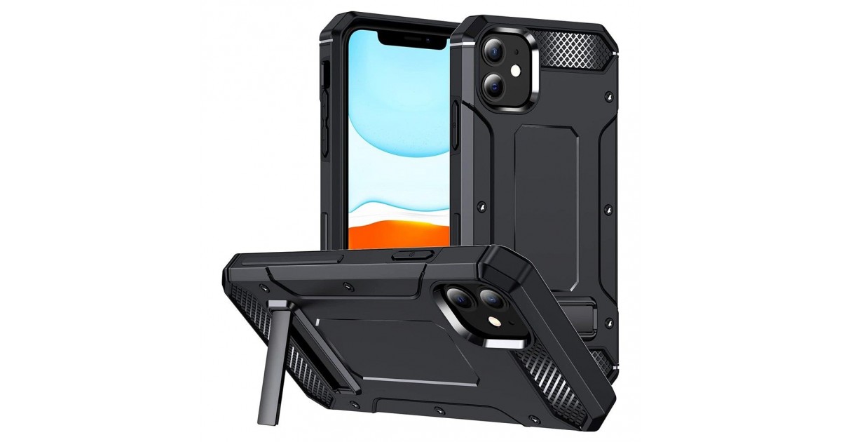 Husa pentru iPhone 11 - Techsuit Hybrid Armor Kickstand - Neagra