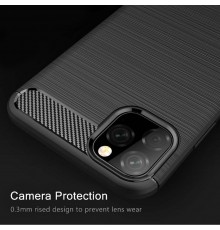 Husa pentru iPhone 11 Pro - Techsuit Carbon Silicone - Neagra