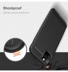 Husa pentru iPhone 11 Pro - Techsuit Carbon Silicone - Neagra