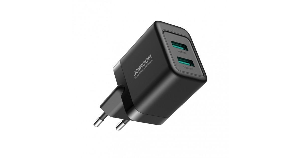 Incarcator 2x USB, Quick Charge, 2.4A, 12W - JoyRoom (JR-TCN01) - Negru