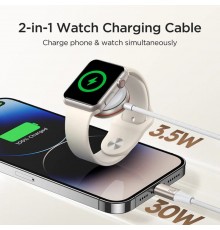 Incarcator Wireless pentru Apple Watch, Type-C la Lightning 30W, 3.5A, 9V, 1.5m - JoyRoom (S-IW012) - Alb