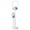 Usams  - Desk Holder US-ZB240 (ZB24001) - Stable, with Ring Light, Double Phone Holder, 360° Rotation, 3600mAh - Negru