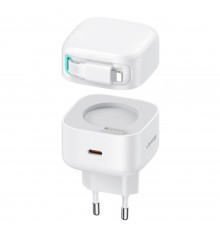 Incarcator Priza USB-C PD35W cu Cablu Lightning - Usams XMF Series (US-CC209) - Alb