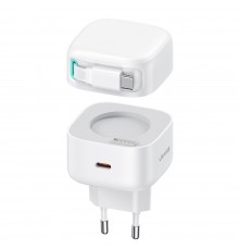 Incarcator 2x USB-C PD 100W, 2x USB-A QC3.0 + Cablu Type-C - Baseus (CCGAN2P-L02) - Alb