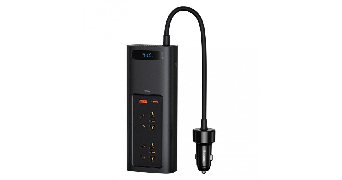 Invertor pentru Masina USB, Type-C, CN/EU, 220V, 150W - Baseus (CRNBQ-A01) - Negru