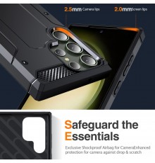 Husa pentru Samsung Galaxy S24 Ultra - Techsuit Hybrid Armor Kickstand - Neagra