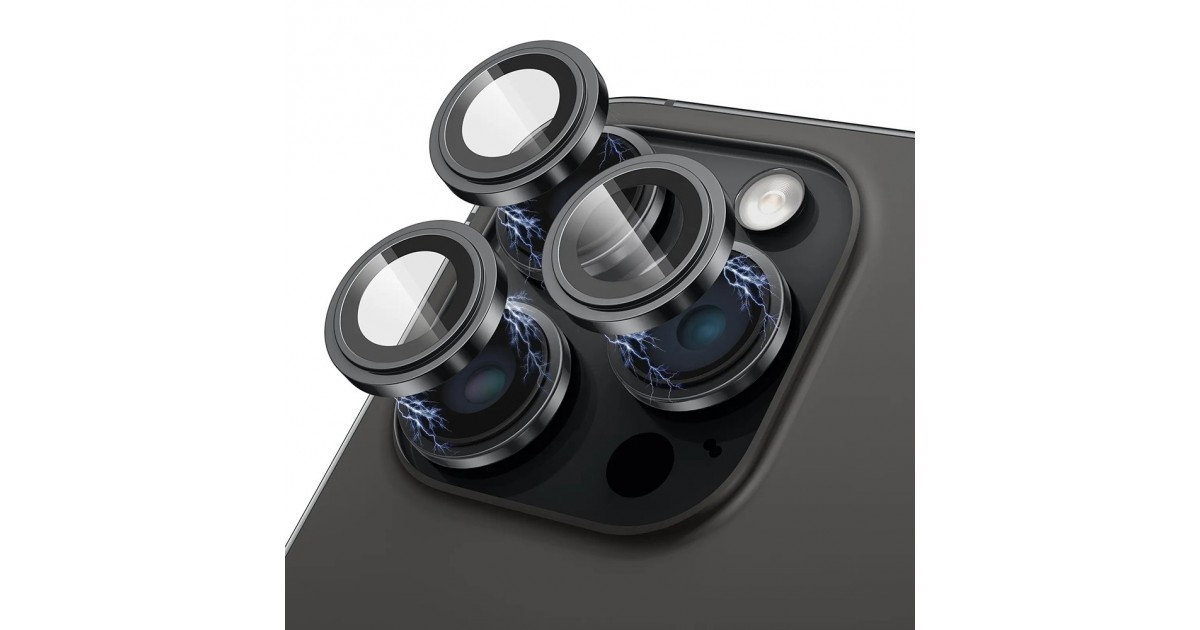 Folie pentru iPhone 15 Pro / 15 Pro Max - Lito S+ Camera Glass Protector - Negru