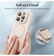Husa pentru iPhone 15 Pro - ESR Cloud Soft HaloLock - Light Tan