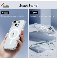 Husa pentru iPhone 15 Plus - ESR Classic Hybrid HaloLock Kickstand - Clear Albastra