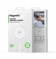Incarcator Wireless Magnetic pentru iPhone -  Duzzona (W18) - Alb