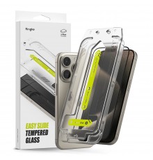 Folie pentru iPhone 15 Pro Max - Spigen Glas.TR EZ FIT - Negru