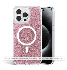 Husa pentru iPhone 15 - Techsuit Sparkly Glitter MagSafe - Albastra