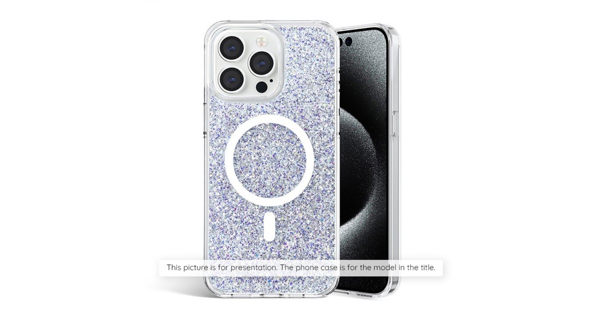 Husa pentru iPhone 15 Pro Max - Techsuit Sparkly Glitter MagSafe - Alba