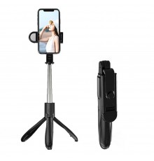 Selfie Stick cu Trepied si Telecomanda, 86cm - Techsuit (L08) - Negru