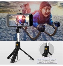 Selfie Stick cu Telecomanda si Trepied - Techsuit (K07) - Negru