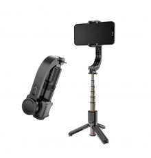 Selfie Stick cu Telecomanda si Lumina LED, Sleep Mode, 70cm - Techsuit (S01-S) - Negru