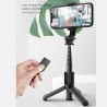 Selfie Stick cu Trepied si Telecomanda, 68cm, Mini - Techsuit (L10) - Negru