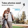 Selfie Stick cu Trepied si Telecomanda, 100cm - Techsuit (L02s) - Negru