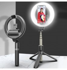 Selfie Stick cu Trepied si Telecomanda, 92cm - Techsuit (L07) - Negru