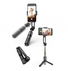 Selfie Stick Stabil cu Telecomanda, 75cm - Techsuit (Q08) - Black