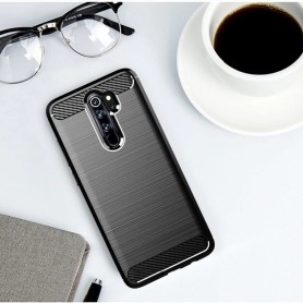 Husa Tpu Carbon Fibre pentru Xiaomi Redmi Note 8 Pro, Neagra