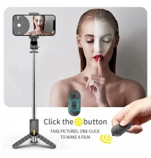 Selfie Stick cu Trepied si Telecomanda, 68cm, Mini - Techsuit (Q10) - Negru