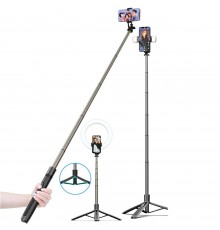 Selfie Stick cu Trepied si Telecomanda, 82cm - Techsuit (L03) - Negru