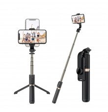 Selfie Stick Stabil cu Lampa Circulara, 80cm - Techsuit (Q07) - Black