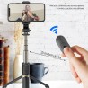 Selfie Stick cu Trepied si Telecomanda, 74cm - Techsuit (Q03) - Negru
