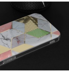 Husa Carcasa Spate pentru Samsung Galaxy A52 / Galaxy A52s - Marble Design, Hexagoane Violet