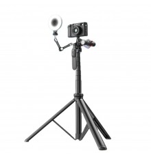 Selfie Stick cu Trepied si Telecomanda, 76cm - Techsuit (Q03s) - Negru