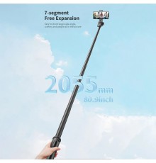 Selfie Stick Stabil cu Trepied si Telecomanda, 205cm - Techsuit (C05) - Negru