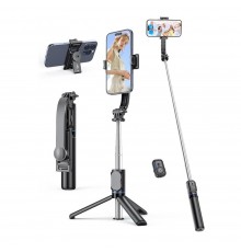 Selfie Stick Stabil cu Trepied si Self Timer, 73cm, Mini - Techsuit (L11) - Negru