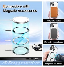 Husa pentru iPhone 15 - Techsuit Luxury Crystal MagSafe - Neagra