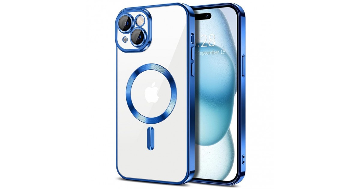 Husa pentru iPhone 15 - Techsuit Luxury Crystal MagSafe - Deep Albastra