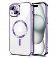 Husa pentru iPhone 15 - Techsuit Sparkly Glitter MagSafe - Alba