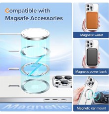 Husa pentru iPhone 15 Pro - Techsuit Luxury Crystal MagSafe - Argintie