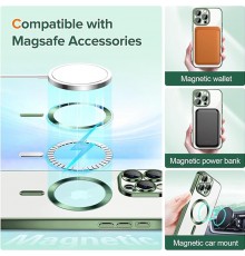 Husa pentru iPhone 15 Pro - Techsuit Luxury Crystal MagSafe - Deep Verde