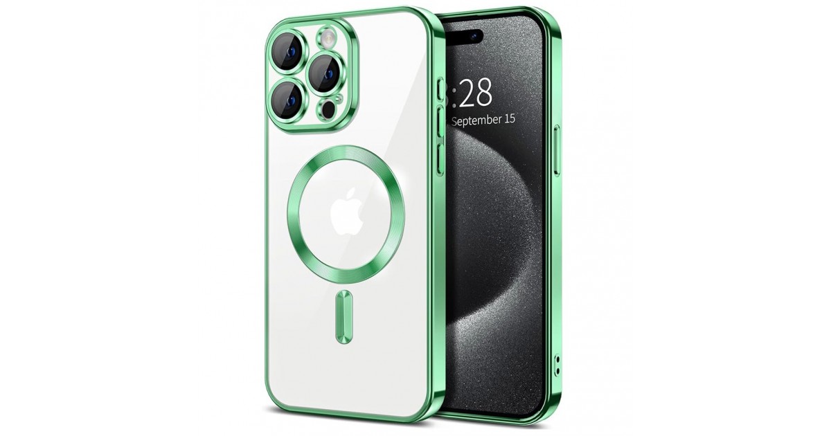 Husa pentru iPhone 15 Pro - Techsuit Luxury Crystal MagSafe - Light Verde