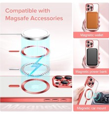 Husa pentru iPhone 15 Pro Max - Techsuit Luxury Crystal MagSafe - Rosie