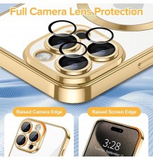 Husa pentru iPhone 15 Pro Max - Techsuit Luxury Crystal MagSafe - Gold