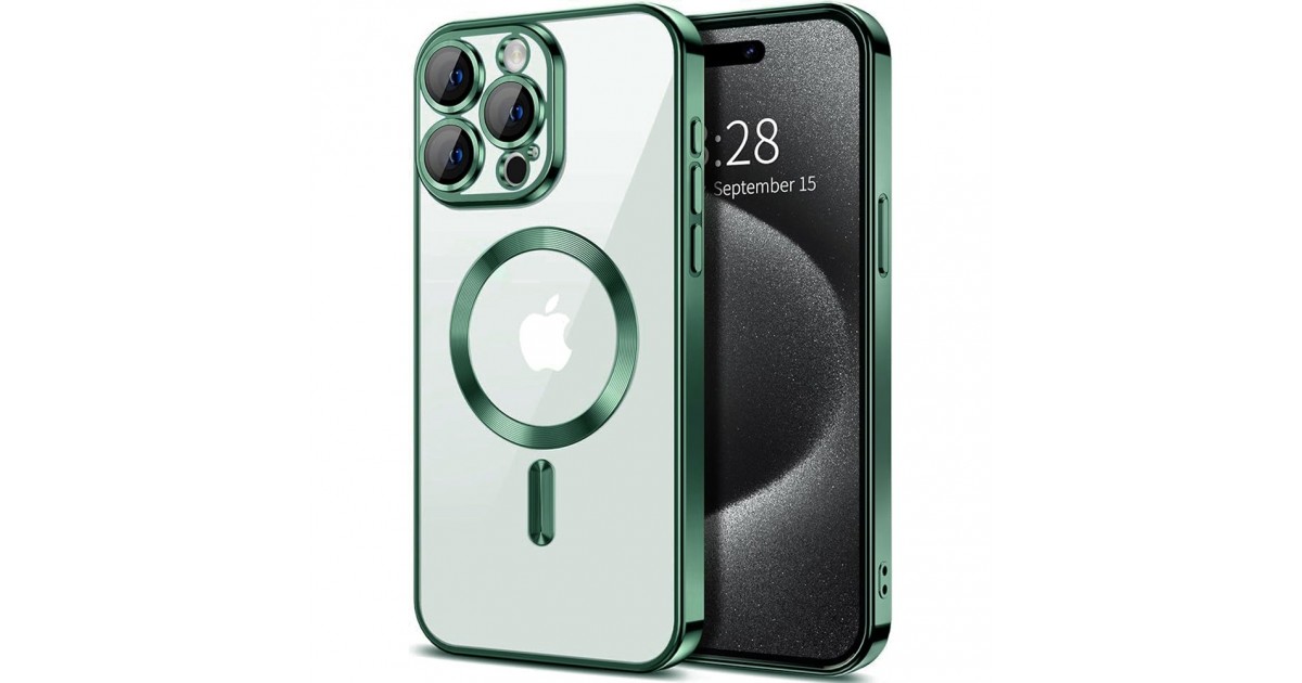 Husa pentru iPhone 15 Pro Max - Techsuit Luxury Crystal MagSafe - Deep Verde